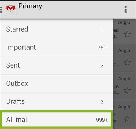 archived emails in gmail android