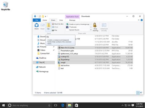 archiving files in windows