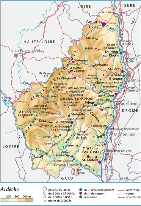 Ardèche carte touristique Archives Voyages Cartes
