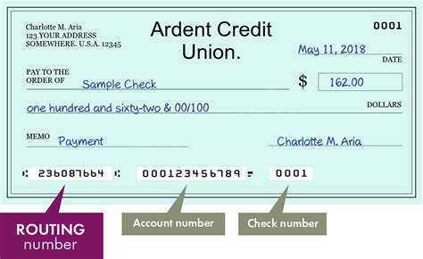 ardent credit union routing number pa