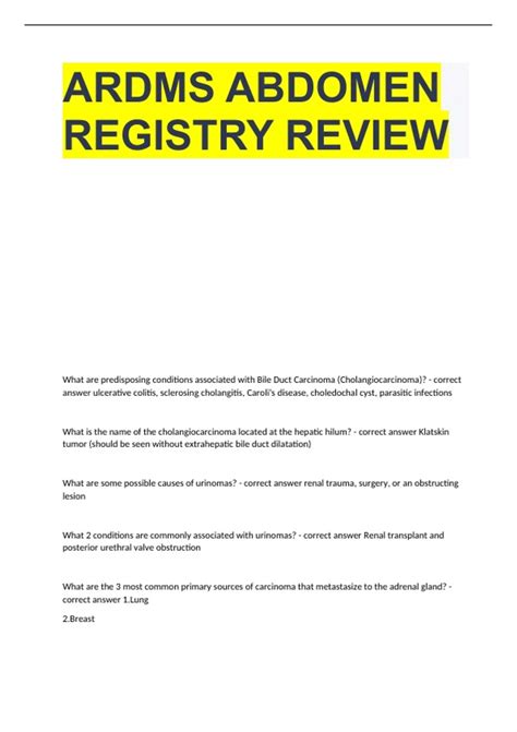 ardms abdomen registry review