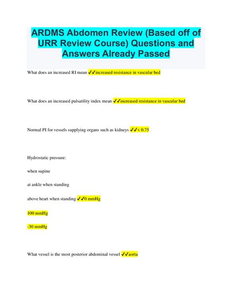 ardms abdomen review questions