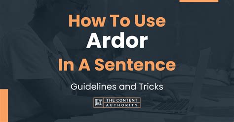ardor in a sentence
