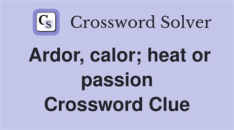 ardor passion crossword