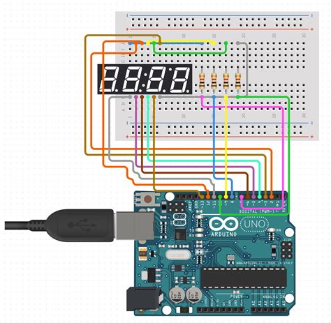 arduino 4 digit 7 segment display code