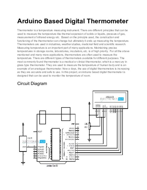 Arduino Based Digital Thermometer Pdf