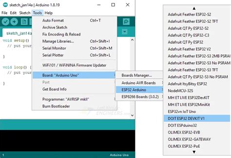 arduino board manager esp32