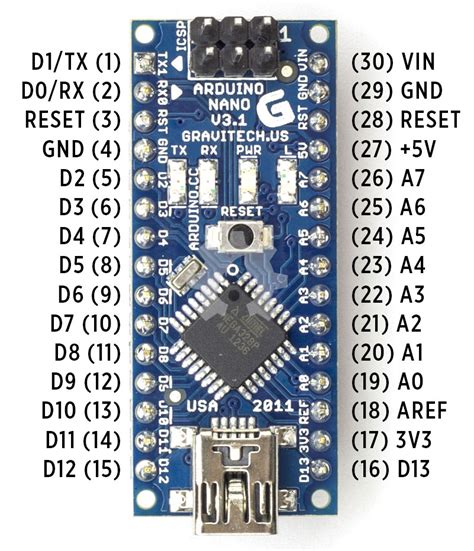 arduino nano led pin number