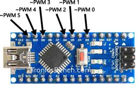 arduino nano pwm output pins