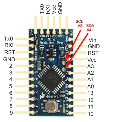 arduino pro micro sda scl pins