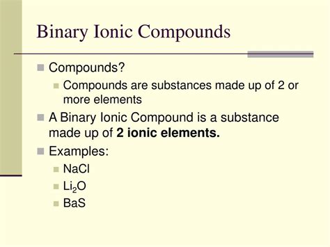 are binary and ionic compounds the same