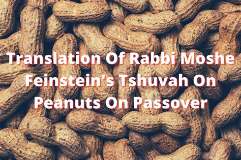 Are Peanuts Kosher For Passover