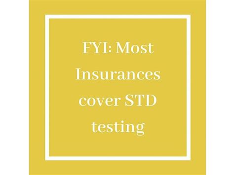 are std tests covered by insurance