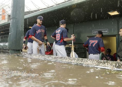 are the red sox rained out today