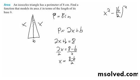 Isosceles Triangle Formula Sides Find the equations to