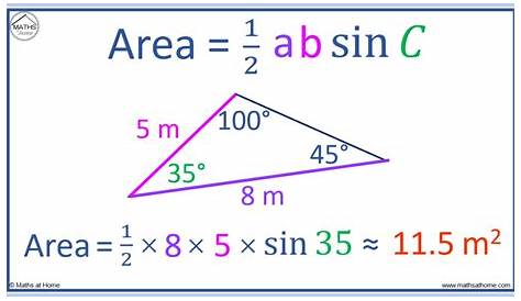 Area Of Triangle Sine Formula Calculator Calculate Sin(x) Inch