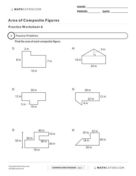 area of composite figures worksheet with answers pdf