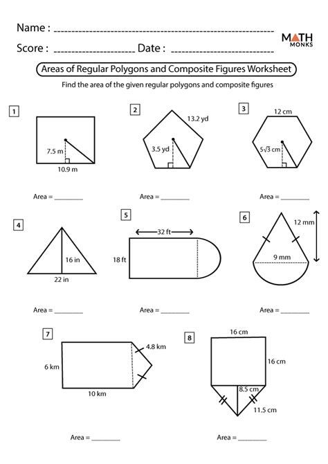 area of composite figures worksheet with answers pdf