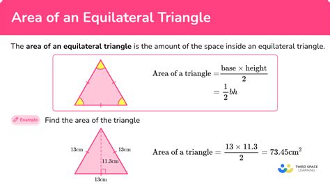 area of equilateral triangle with height and base