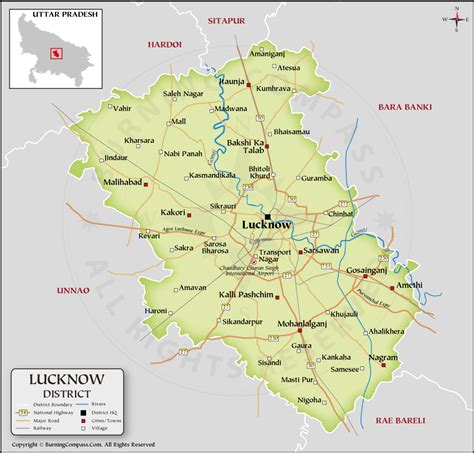 area of lucknow district