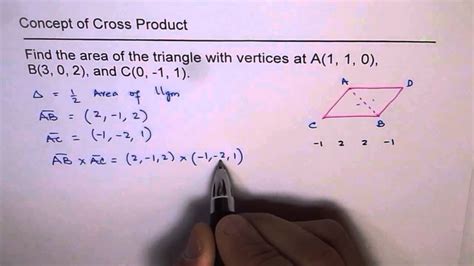 area of triangle with 3 points in 3d