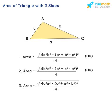 area of triangle with 3 sides coordinates calculator