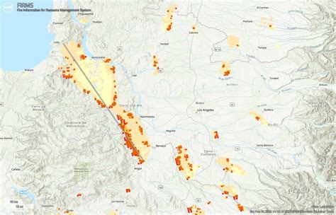 areas in chile affected by fire