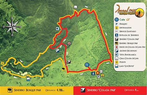 arenal volcano national park hiking trail map