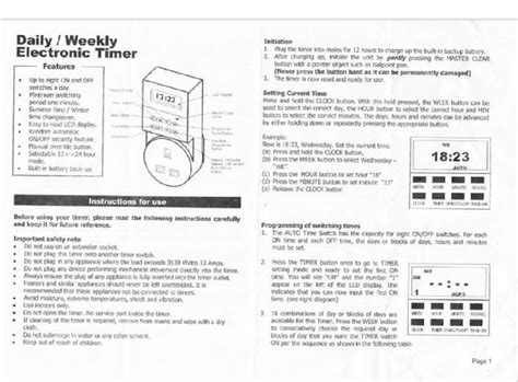 Argos Timer Plug Instructions