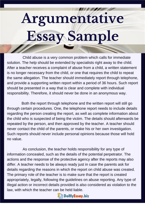 Example Of Argumentative Essay On Education EXAMPLEPAPERS