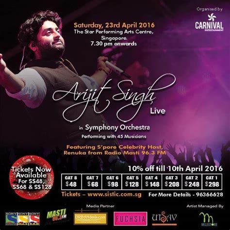 arijit singh concert ticket