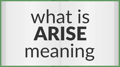 arise meaning