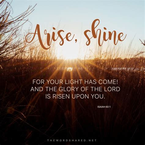 arise shine for your light has come