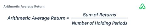 arithmetic average return formula