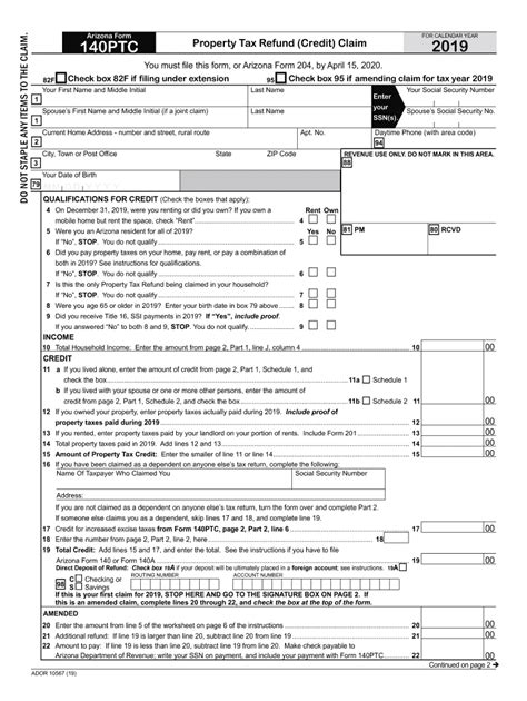 Instructions For Arizona Form 140x Individual Amended Return