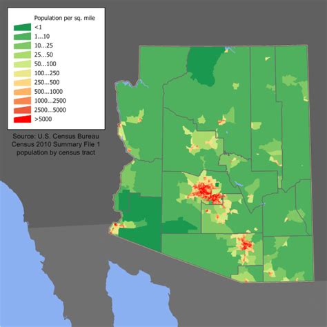 Arizona Map By Population