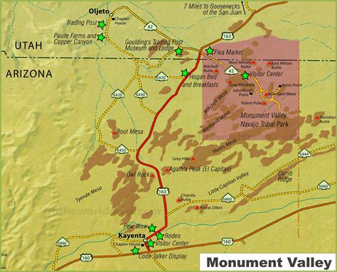 Arizona Map Monument Valley