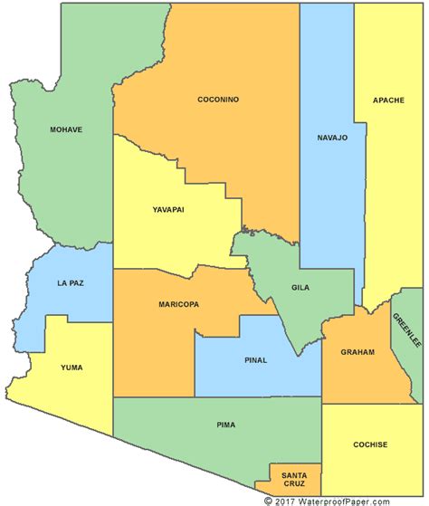 Arizona Map Of Counties