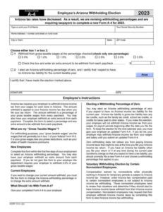 arizona state tax extension form
