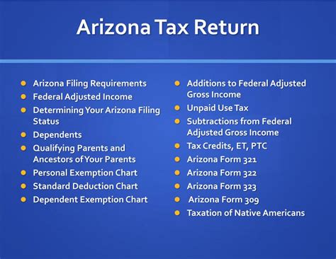 arizona state tax filing status