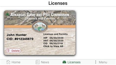 arkansas game and fish copy of licence