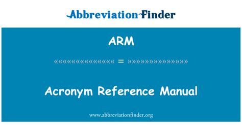 Arm Acronym Meaning