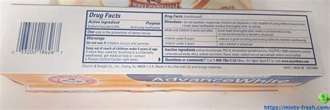 arm and hammer toothpaste ingredients list