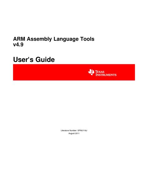 Arm Assembly Language Tools User's Guide