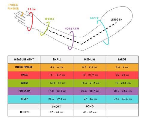 Arm Diameter Chart