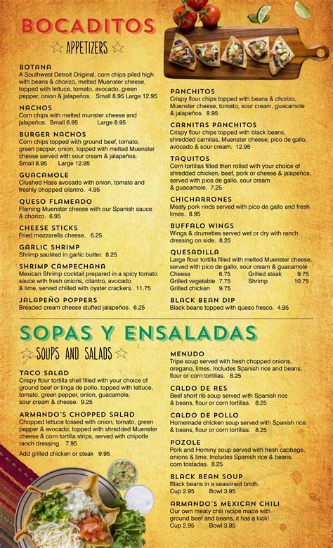 armando's mexican restaurant menu