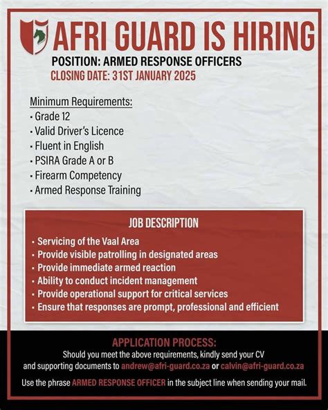 Secure Your Future: Top Armed Guard Vacancies Awaits