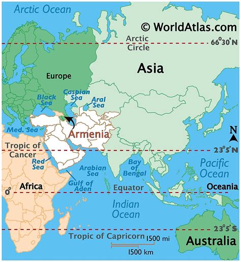 armenia location in europe map