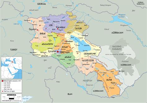 armenia map europe map political