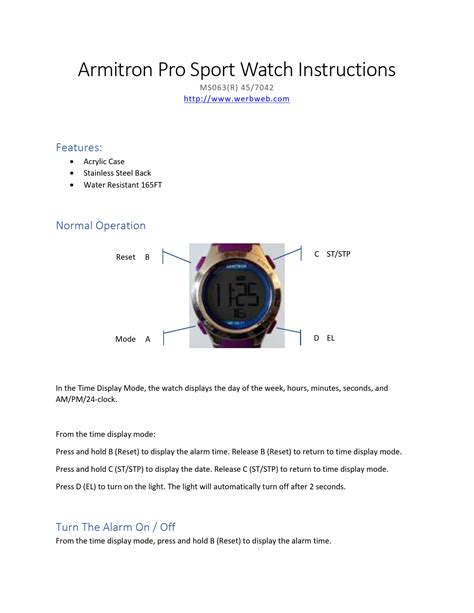 Armitron Watch Manual All Sport soccernew